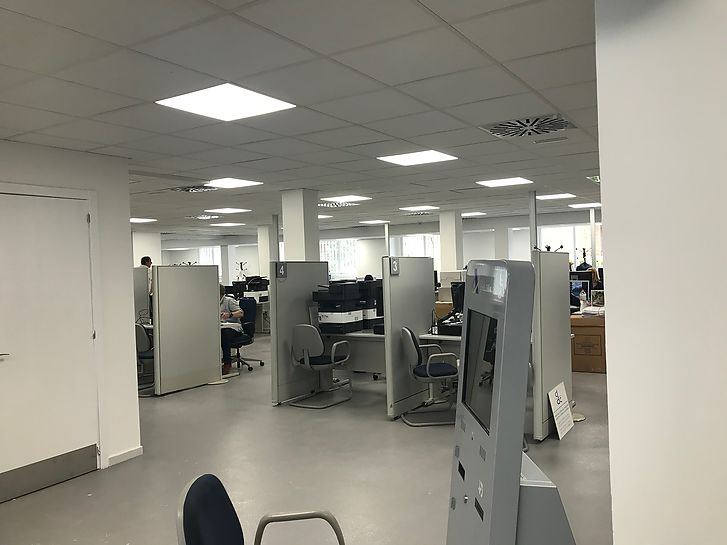 Domotic control regulation of office lighting Agencia Tributaria province Barcelona